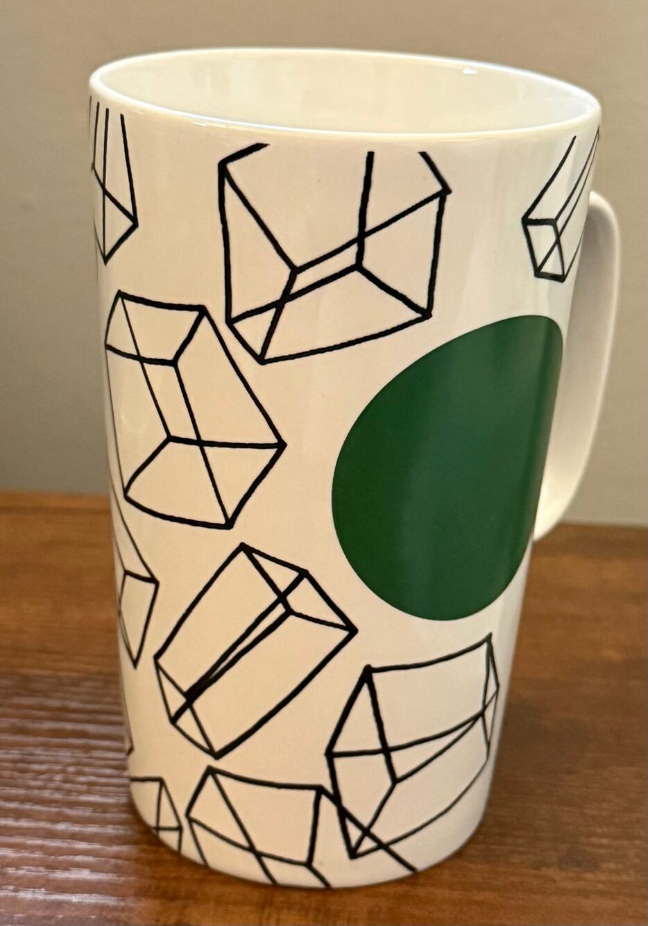 Starbucks 2014 Green Dot Collection Geometric Cube Mug 16oz